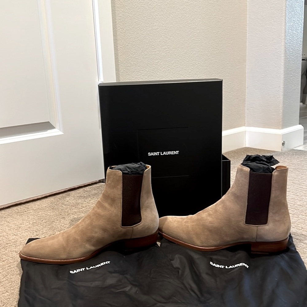 YSL Men Tan Boots 43